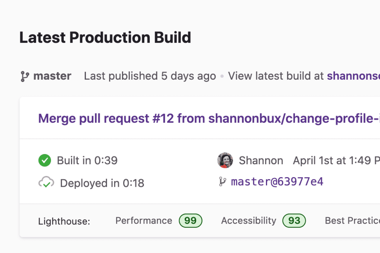 Gatsby Builds dashboard