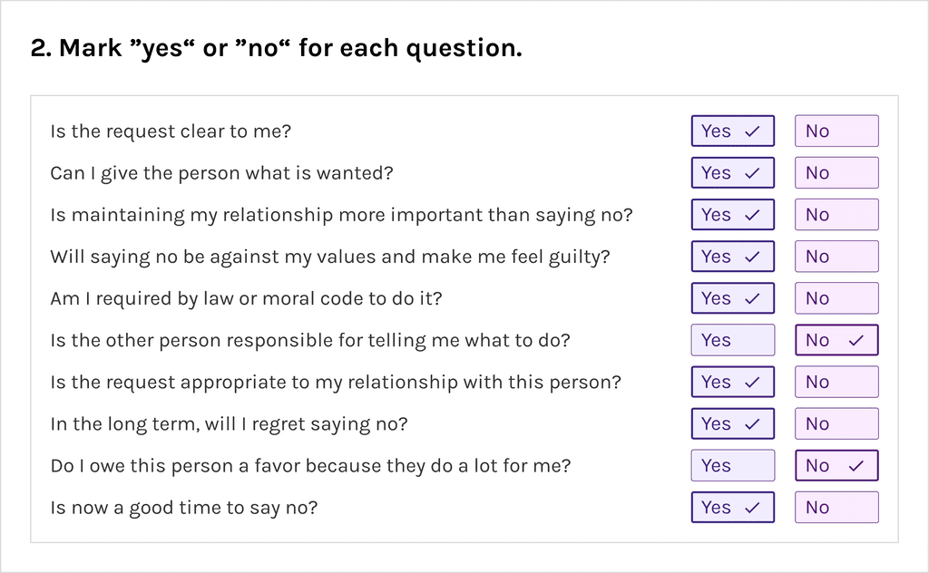 A survey makes yes or no answers easier for the user to mark